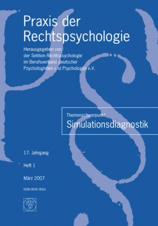 Praxis der Rechtspsychologie 1/2007